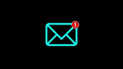 Email notification alert icon animation. message icon motion graphics. email alerts, apps and social media notification 4k video footage. - Powered by Adobe