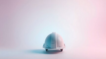 Isolated pristine white hard hat showcasing workplace safety standards