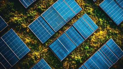 Aerial View of Solar Farm Construction with Drone Capturing Panels