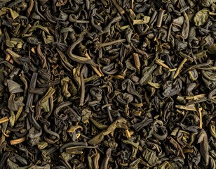 Close-up view of loose leaf tea