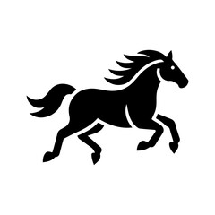 horse icon, animal silhouette isolated