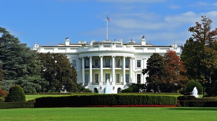 Minimalist Design of the White House with Geometric Precision Style