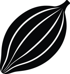 Cardamom pod silhouette black and white illustration