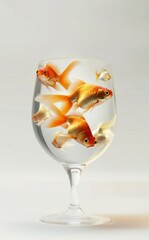 Goldfish Swimming in a Wine Glass