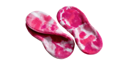 Pink Tie-Dye Shoe Insoles: Two tie-dye shoe insoles in vibrant pink, blend comfort and style, a simple way to add flair to footwear.