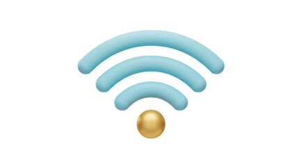 Obraz premium Wi-Fi and Connectivity Clay Signal Icon Transparent