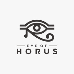 Minimal Eye of Horus logo vector on white background