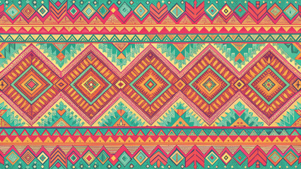 Ethnic Abstract Seamless Pattern Vector Background