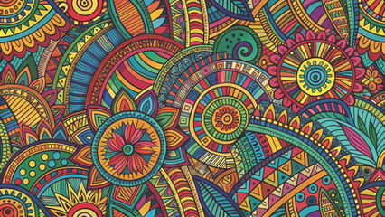 Ethnic Abstract Seamless Pattern Vector Background