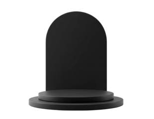 Minimalist two tiered circular podium for product display isolated on transparent background