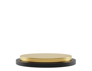 Minimalist two tiered circular podium for product display isolated on transparent background
