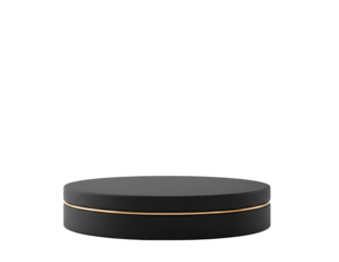 Minimalist two tiered circular podium for product display isolated on transparent background