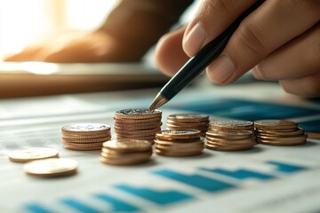 Financial advisory services. Asian advisor presenting an investment plan to clients in the consultancy office, helping them navigate financial decisions, Generative AI
