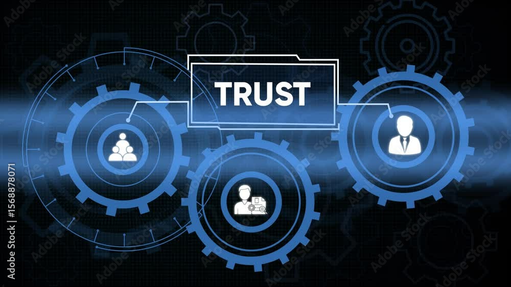 Aufkleber digital illustration representing trust and teamwork within a modern business context