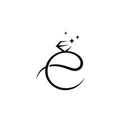 Elegant Diamond Ring Jewelry Logo