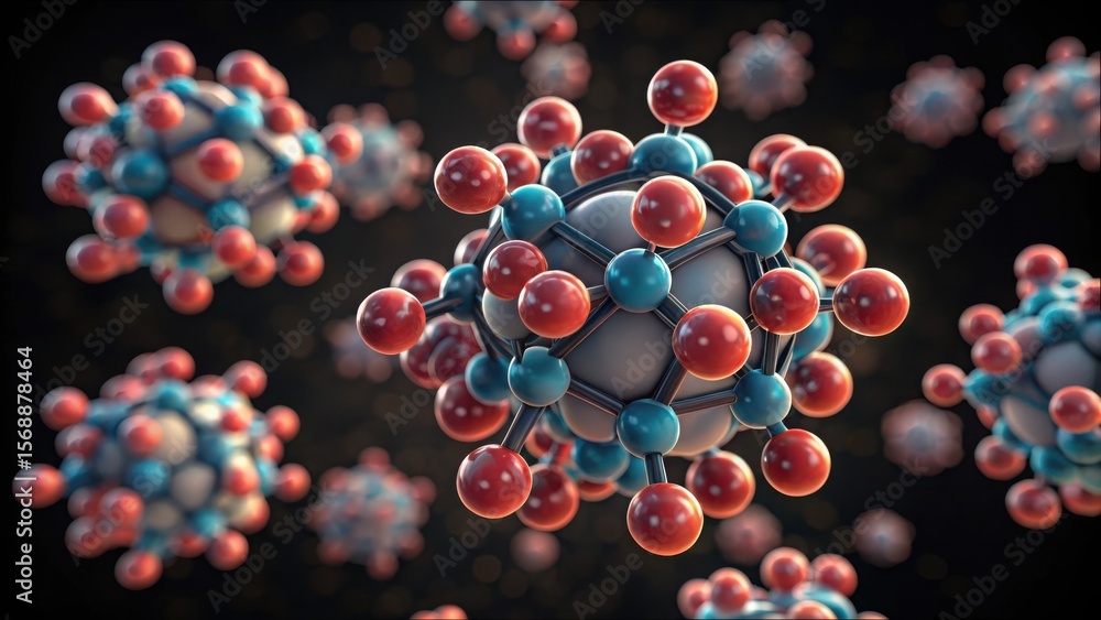 Aufkleber Close-up View of Molecules Under a Microscope in Gigapixel Quality