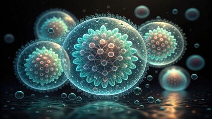 Glowing Particles in Water Macro Photography with Vibrant Details