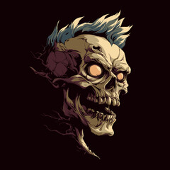 punk skeleton zombie face