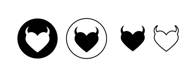 Heart shape  horn icon set. heart shape horn vector icon. 