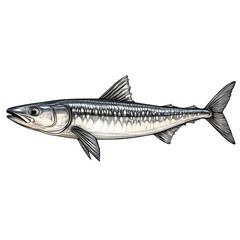 Striking Barracuda Fish Illustration - Ocean Predator