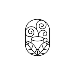 Nature Inspired Coffee Bean Line Art Logo Concept