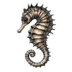 Detailed Seahorse Illustration - Colorful Marine Life