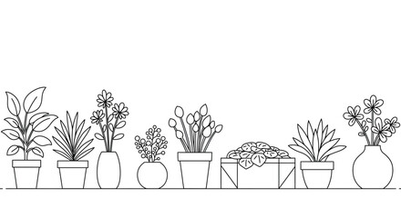 vector illustration of a flower on pot