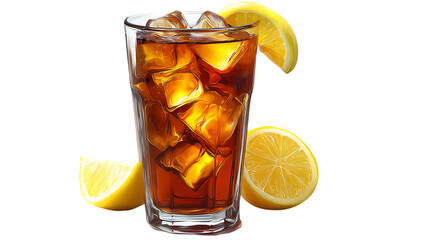 Iced Black Tea with Lemon and Ice Cubes – Healthy Summer Beverage