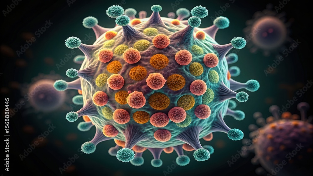 Poster microscopic view of enzyme activity under high-resolution observation