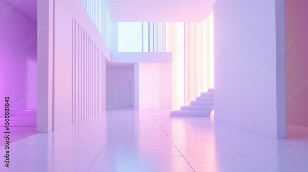 Poster minimalist architecture with pastel tones and geometric shapes for modern design spaces