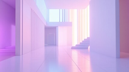 Minimalist Architecture with Pastel Tones and Geometric Shapes for Modern Design Spaces