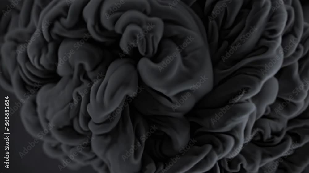 Aufkleber a captivating phenomenon of dark smoke swirling and merging into captivating shapes, revealing fluid