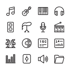 Music and Audio Icon Set High-Quality Vector Illustrations