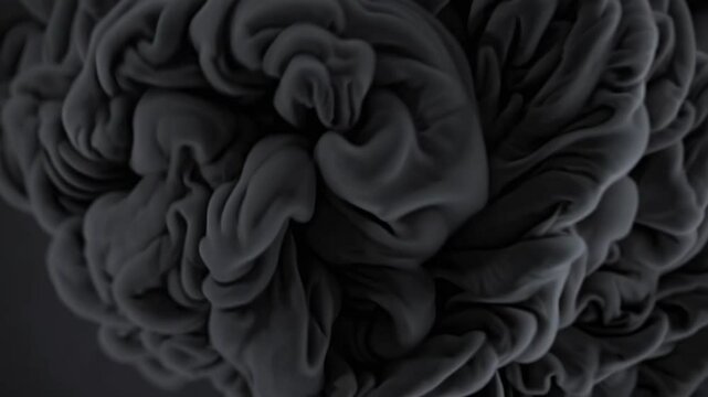 A captivating phenomenon of dark smoke swirling and merging into captivating shapes, revealing fluid dynamics and exquisite textures in a compelling visual experience