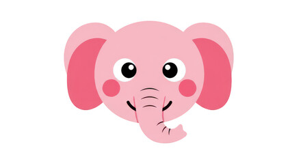 Obraz premium Cute Pink Elephant Face Illustration