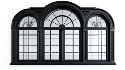 Vintage Victorian Window Frame Isolated on White Background