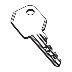 silhouette photo of key on white background