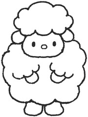 양 캐릭터 손그림 스티커