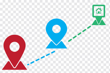 Geolocation map mark set, Related Line Icons. line icon, Collection of Icons map point location. Icons vector map pin location. Colorful Variety Design. EPS 10