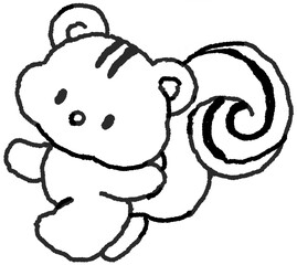 귀여운 다람쥐 손그림 캐릭터 스티커