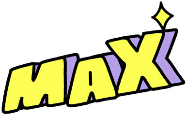 MAX 텍스트 팝아트 손그림 일러스트