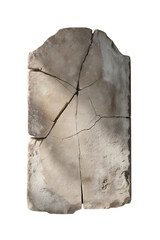 Cracked ancient stone tablet on black background image