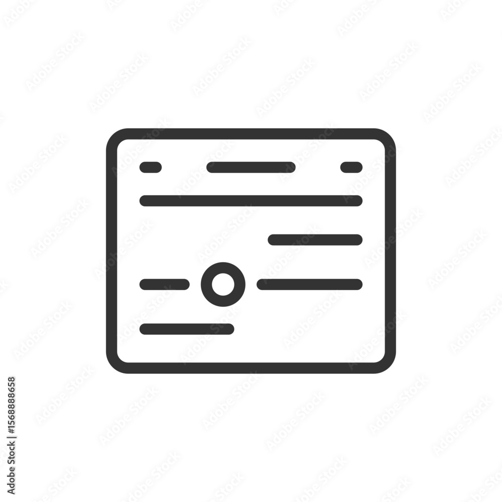 Poster illustration of a rectangular panel with horizontal lines and a slider control in the center section