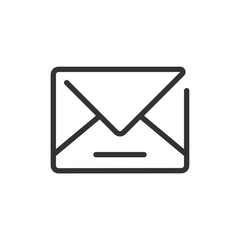 Illustration of a simple line drawing of an envelope with a horizontal line below it design