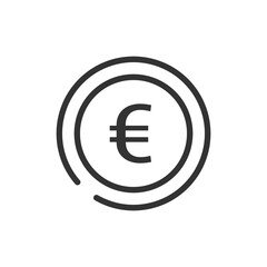 Illustration of a euro symbol inside a double circle with a broken line on the left side icon