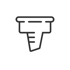 Illustration of a volumetric flask with a thick outline and measurement lines shown on the side