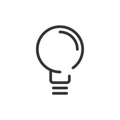 An illustration depicting a lightbulb with a round bulb and a linear base on a white background space