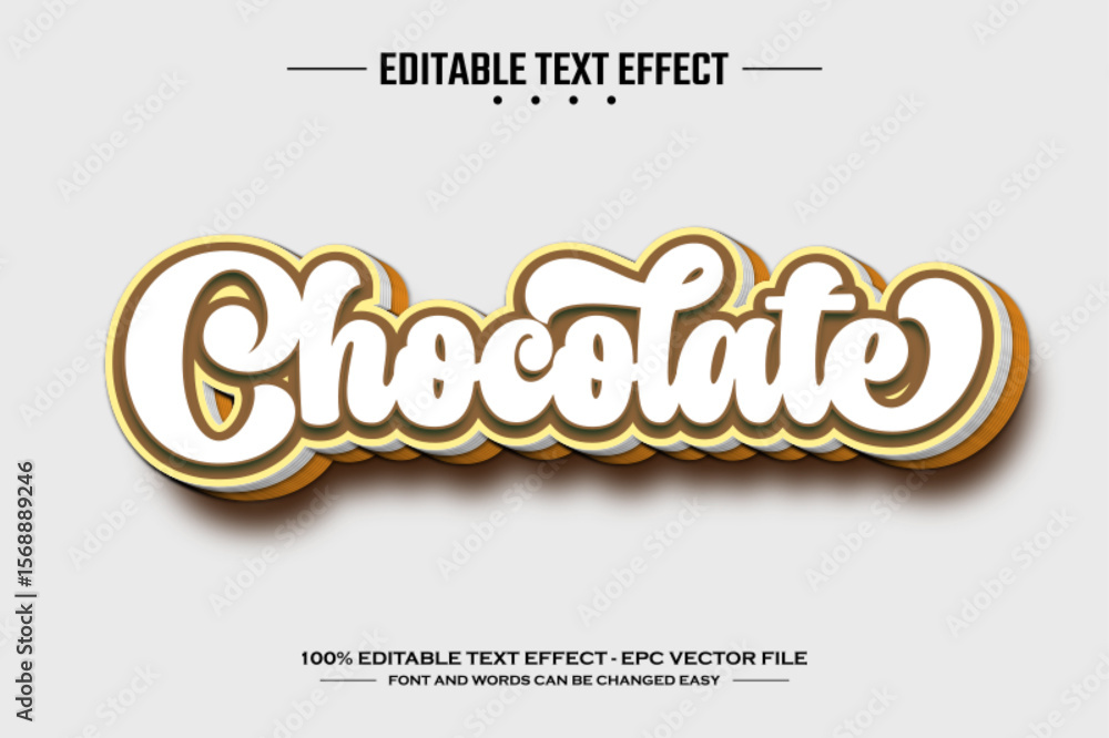 Poster chocolate 3d editable text effect template
