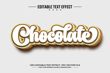 Chocolate 3D editable text effect template