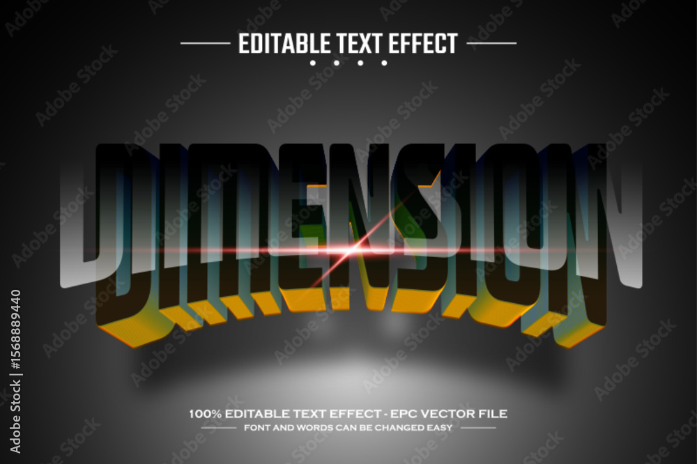 Aufkleber dimension shadow 3d editable text effect template